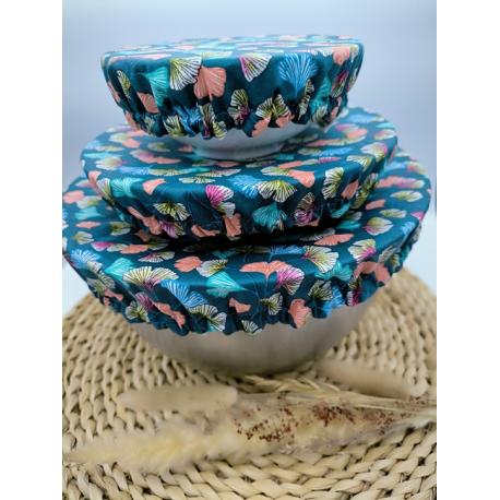 Trio charlotte alimentaire « Aphrodite » verte – motif ginkgo