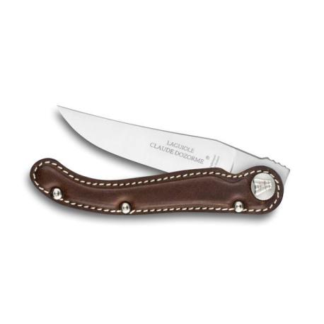 Couteau de poche Baroudeur Laguiole manche cuir