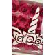 Cadre fleurs roses Licorne