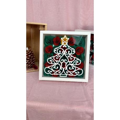 Cadre fleurs Sapin Noel