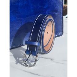 Ceinture Aria Bleu teintée main
