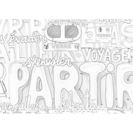 Cartes postales à colorier, thème Mixed.