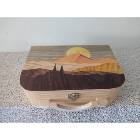 Boite à Thé Chaine des Puys orange rouge