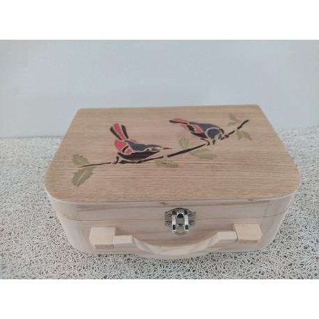 Boite à Thé Oiseaux gris foncé orange