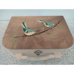 Boite à Thé Oiseaux verts