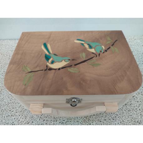 Boite à Thé Oiseaux verts