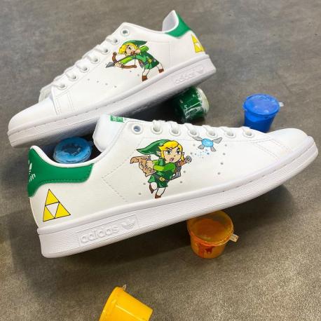 Basket personnalisé ADIDAS Stan Smith custom "Hokusai"