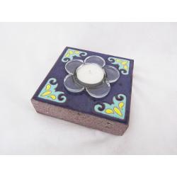 Bougeoir décors sur fond bleu nuit