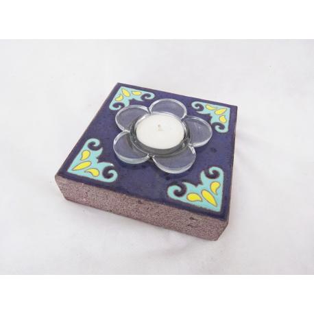 Bougeoir décors sur fond bleu nuit