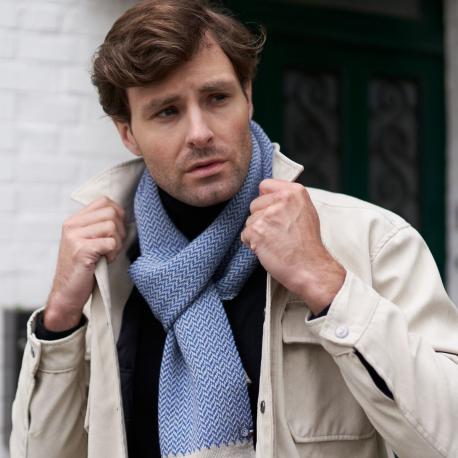 Echarpe Adam - Beige/Bleu