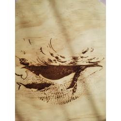 Décoration en bois Baleine et son baleineau