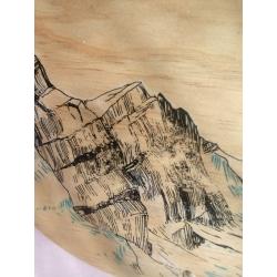 Décoration en bois montagnes bleues