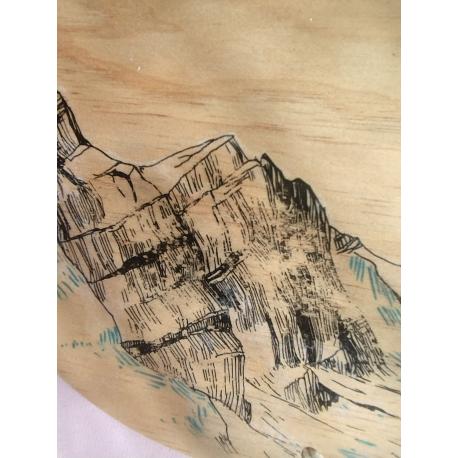 Décoration en bois montagnes bleues