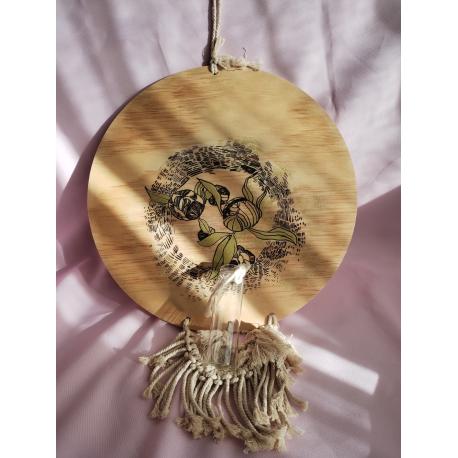 Décoration en bois et soliflore