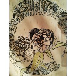 Décoration en bois et soliflore