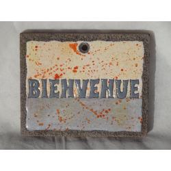 Bienvenue fond aux 2 couleurs et moucheté