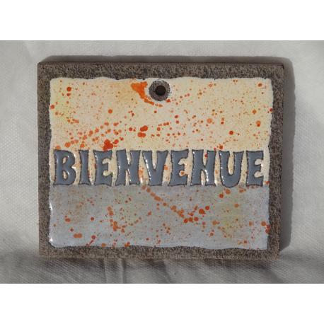 Bienvenue fond aux 2 couleurs et moucheté