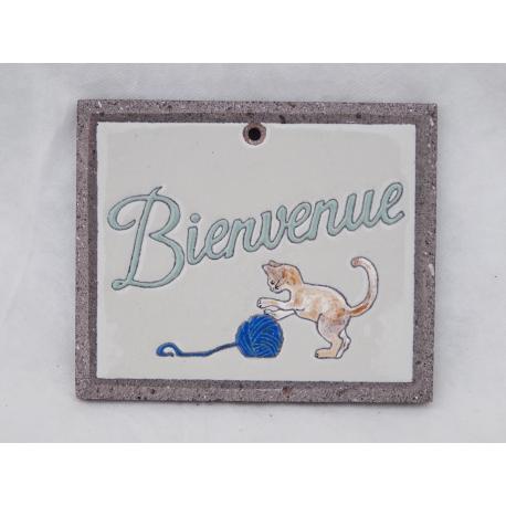 Bienvenue avec un petit chat