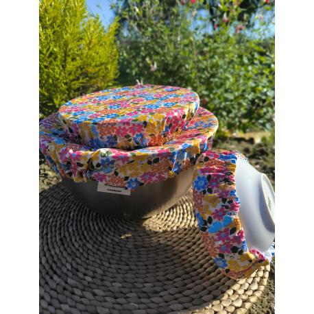 Trio charlotte alimentaire « Jardinia »  – motif fleuris très colorés