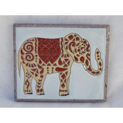 dessous de plat en lave émaillée "éléphant"