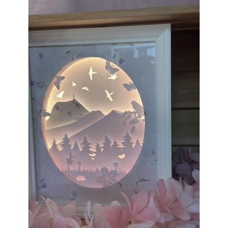 Cadre lumineux Puy-de-Dôme Printemps Papier Bleuet