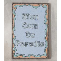 tableau en lave émaillée "Mon coin de Paradis"