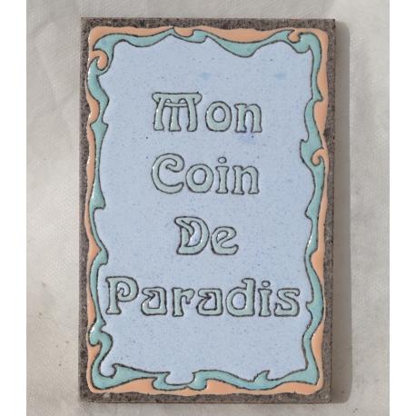 tableau en lave émaillée "Mon coin de Paradis"