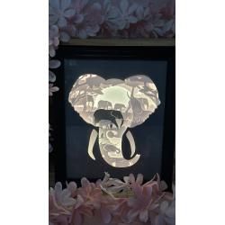 Cadre lumineux Éléphant d’Afrique