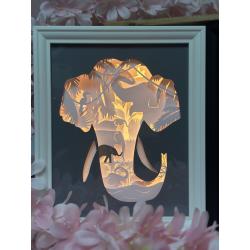 Cadre lumineux Éléphant d’Asie
