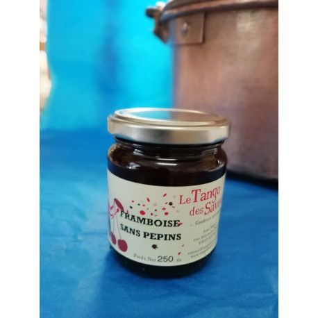 CONFITURE DE FRAMBOISE SANS PEPINS 250 gr CONFITURE DE FRAMBOISE SANS PEPINS 250 gr